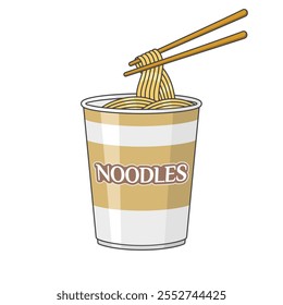 Ilustração de vetor de macarrão de copo de instan