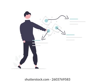 Instant analysis illustration for web and application design featuring real-time data insights, performance tracking and smart reporting in a modern flat vector style