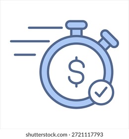Instant Approval Blue Icon Vector Illustration