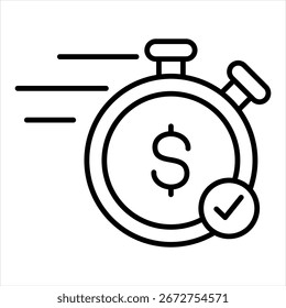 Ilustración vectorial de iconos de contorno de Aprobación instantánea