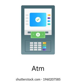 Instant banking enables to make payments directly from your bank, automated teller machine vector in gradient style 