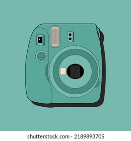 Instant camera with fun camera style with cool blue color. For getting bright photos anywhere in the day or night