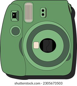 Instant camera with fun camera style with trendy green color. For getting bright photos anywhere in the day or night