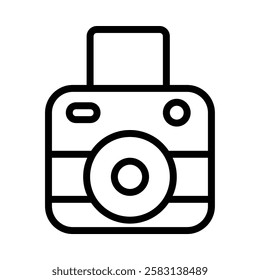 Instant Camera icon illustration in line style. Perfect for website mobile app presentation. Suitable for any user interface and user experience