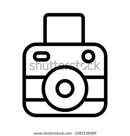 Instant Camera icon illustration in line style. Perfect for website mobile app presentation. Suitable for any user interface and user experience