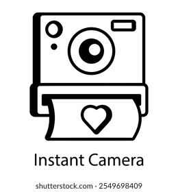 Instant camera icon in line style 