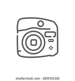 Instant camera icon. Outline illustration of instant camera icon vector, icon for web. Web symbol for websites and mobile app. Trendy design. Vector illustration.