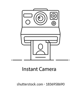 Instant camera icon style, photoshoot equipment 
