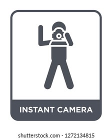 instant camera icon vector on white background, instant camera trendy filled icons from Free time collection, instant camera simple element illustration