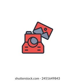 instant camera icon. vector.Editable stroke.linear style sign for use web design,logo.Symbol illustration.
