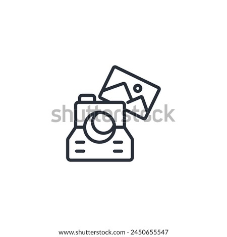 instant camera icon. vector.Editable stroke.linear style sign for use web design,logo.Symbol illustration.