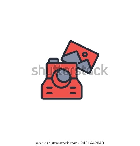 instant camera icon. vector.Editable stroke.linear style sign for use web design,logo.Symbol illustration.