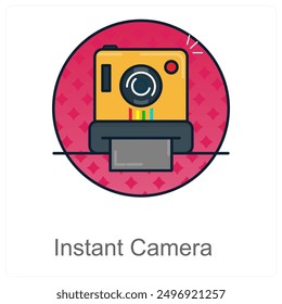 Instant Camera and photography icon concept