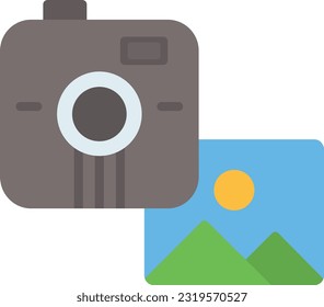 Instant Camera Vector Icon Flat Style