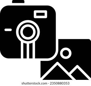 Instant Camera Vector Icon Glyph Style