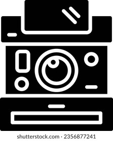 Instant Camera Vector Icon Glyph Style