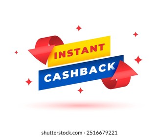 instantâneo cashback promo oferecer fundo para comprar e salvar vetor