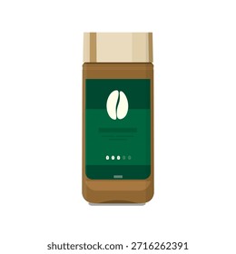 Café instantâneo. Lata de café em um fundo branco. Ilustração vetorial