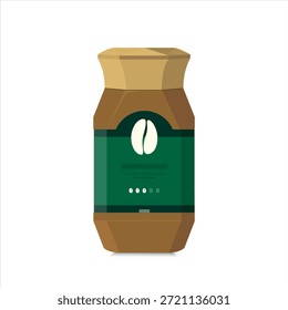 Sofort Kaffee. Kaffeedose auf weißem Hintergrund. Vektorgrafik