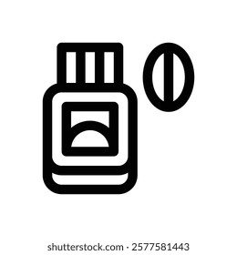 Instant coffee. Editable stroke vector icon.