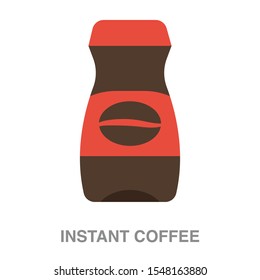 Instant coffee  flat icon on white transparent background. You can be used instant coffee icon for several purposes.
