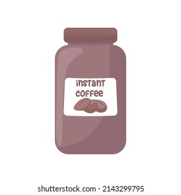 Instant coffee glass jars o isolated on white vector illustration. Granulated coffee.