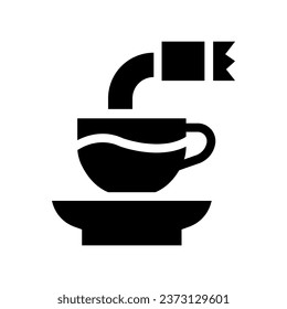 instant coffee glyph icon illustration vector graphic. Simple element illustration vector graphic, suitable for app, websites, and presentations isolated on white background