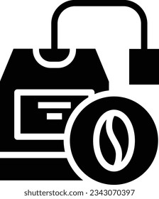 Instant Coffee Glyph Icon - Single Icon, Vector
