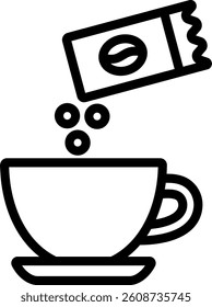 Instant Coffee Icon Outline Vector Illustration
