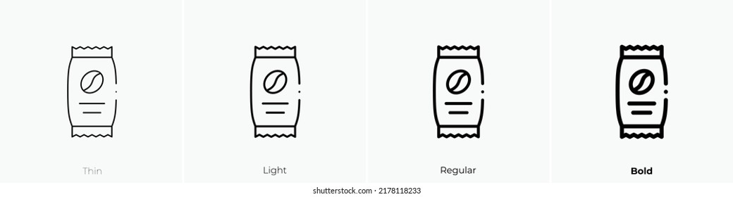 Instant Coffee Icon. Thin, Light Regular And Bold Style Design Isolated On White Background