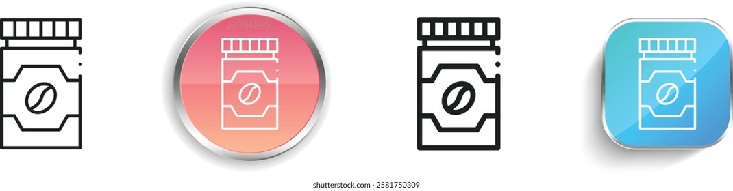 instant coffee icon. Thin Linear, Regular and Button Style Design Isolated On White Background