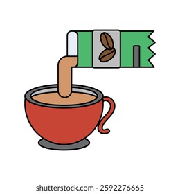 instant coffee icon with white background vector stock illustration