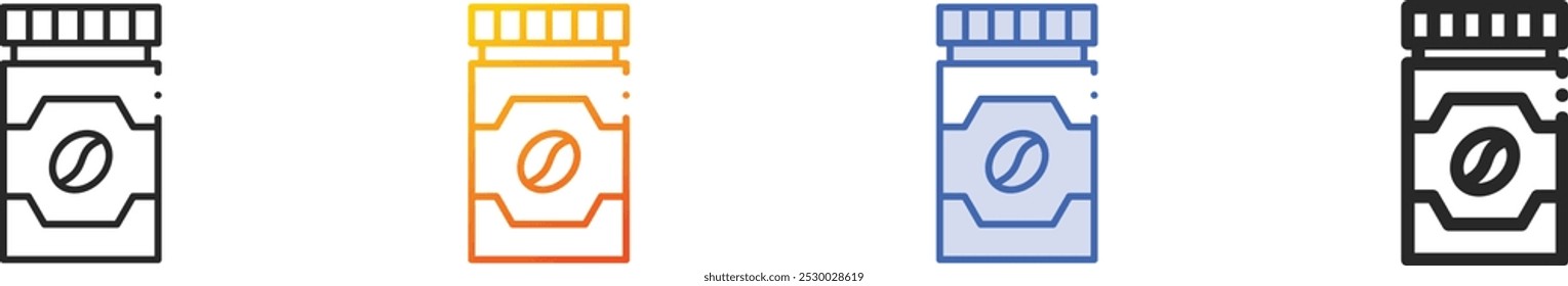 instant coffee icon.Thin Linear, Gradient, Blue Stroke and bold Style Design Isolated On White Background