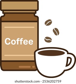 Ilustración vectorial aislada de café instantáneo