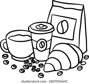 Instant coffee jar, beverage product drawing.