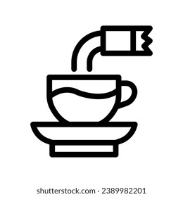 instant coffee line icon illustration vector graphic. Simple element illustration vector graphic, suitable for app, websites, and presentations isolated on white background