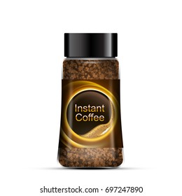 Coffee glass jar instant granules package Vector Image