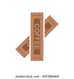 Instant coffee sachet, icon, Vector, Illustration.