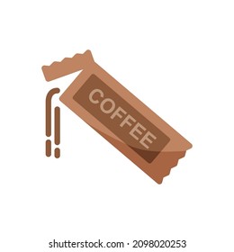 Instant coffee sachet, icon, Vector, Illustration.