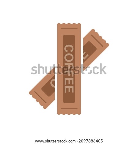 Instant coffee sachet, icon, Vector, Illustration.