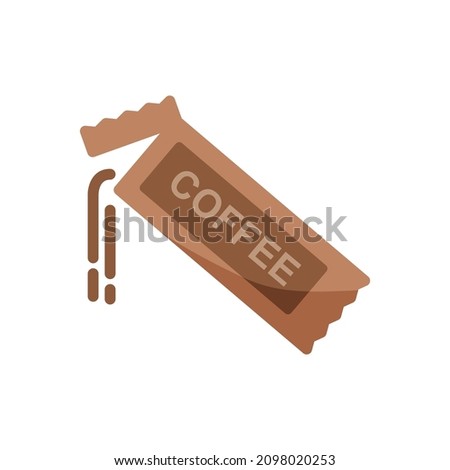 Instant coffee sachet, icon, Vector, Illustration.