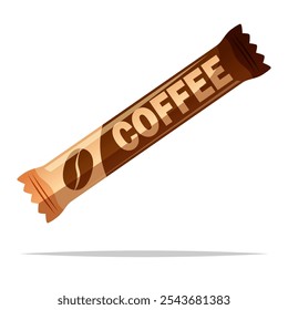 Instant coffee sachet stick packet vector isolated illustration