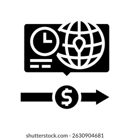 instant cross border payments fintech glyph icon vector. instant cross border payments fintech sign. isolated symbol illustration