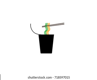Instant Cup Noodle Vector Illustration