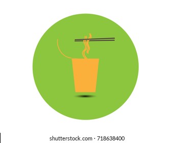 Instant Cup Noodle Vector Illustration.Instant noodles on white background.