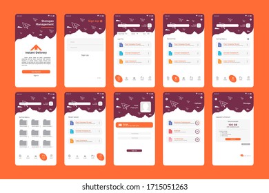 Instant Delivery Storage App UI Kit Template