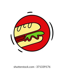 instant food delivery, hotdog logo design template