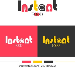 Instant food logo, logo for a restaurant, restaurant logo, food business logo