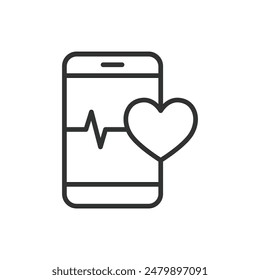 Instant Heart Rate monitoring, in line design. Heart rate, monitoring, instant pulse check, heart health, heartbeat on white background vector. Instant Heart Rate monitoring editable stroke icon.