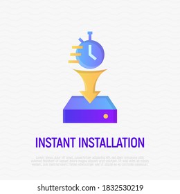 Instant installation game on console. Gradient flat icon. Vector illustration.